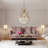 Set of 2 Gold Painted Metal Tripod 17.5"H Table Lamps with Gold Metal and White Fabric Shades