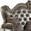 Coussin 70 po en similicuir argenté et platine