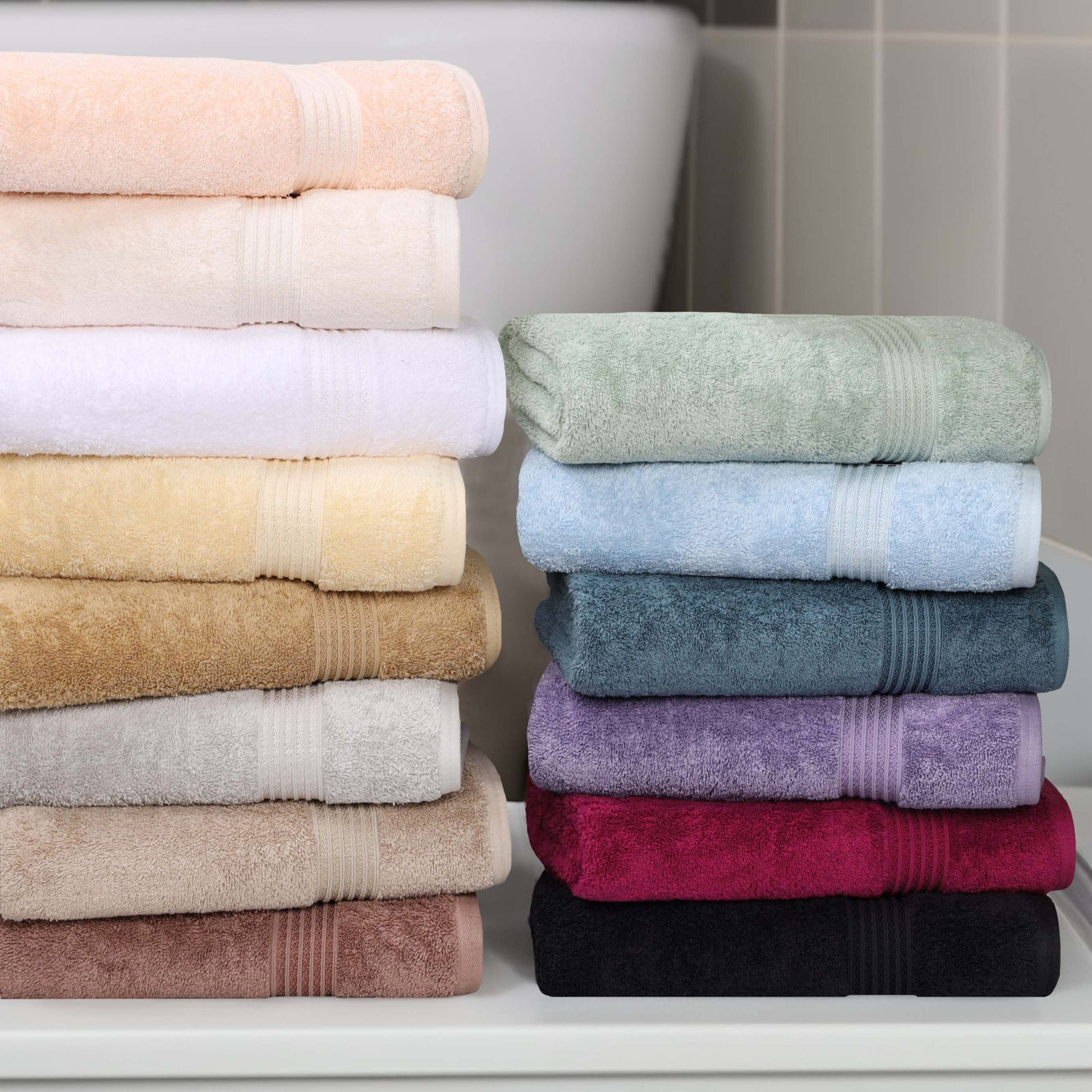 Oleg Egyptian Cotton Washcloth Set, White