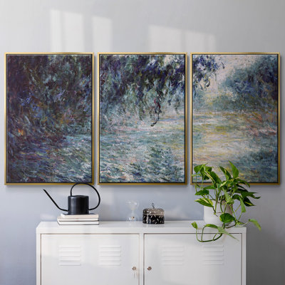 Ensemble de 3 pièces encadrées sur toile Monet