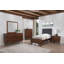 Ensemble de chambre à coucher avec grand lit 4 pièces Ryb, brun noyer, revêtement gris foncé Ryb-123629132-123629133