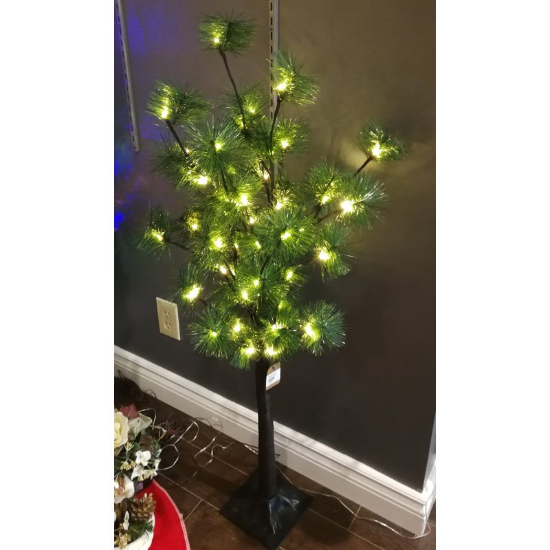 Arbre de noël artificiel pin vert 40 po avec 48 lumières blanches/claires