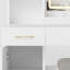 Bureau de coiffeuse blanc avec miroir lumineux, prise de courant et tiroirs de rangement