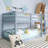 Wood Frame Twin Over Twin Size Bunk Bed With Ladder,Strengthened Slats-1101541969