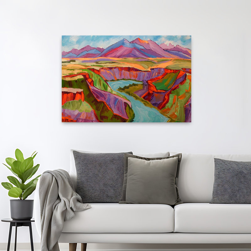 Art contemporain contemporain contemporain abstrait montagne, H 48 po x l 32 po
