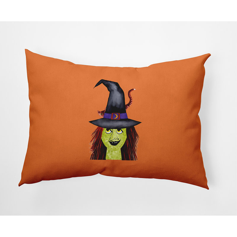 Outdoor Reversible Throw Pillow, Orange