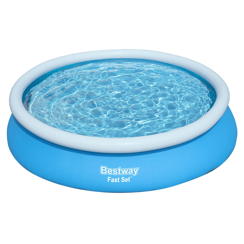 Bestway: Ensemble de piscine gonflable ronde 12 pi x 30 po Fast Set - bleu, nage en surface