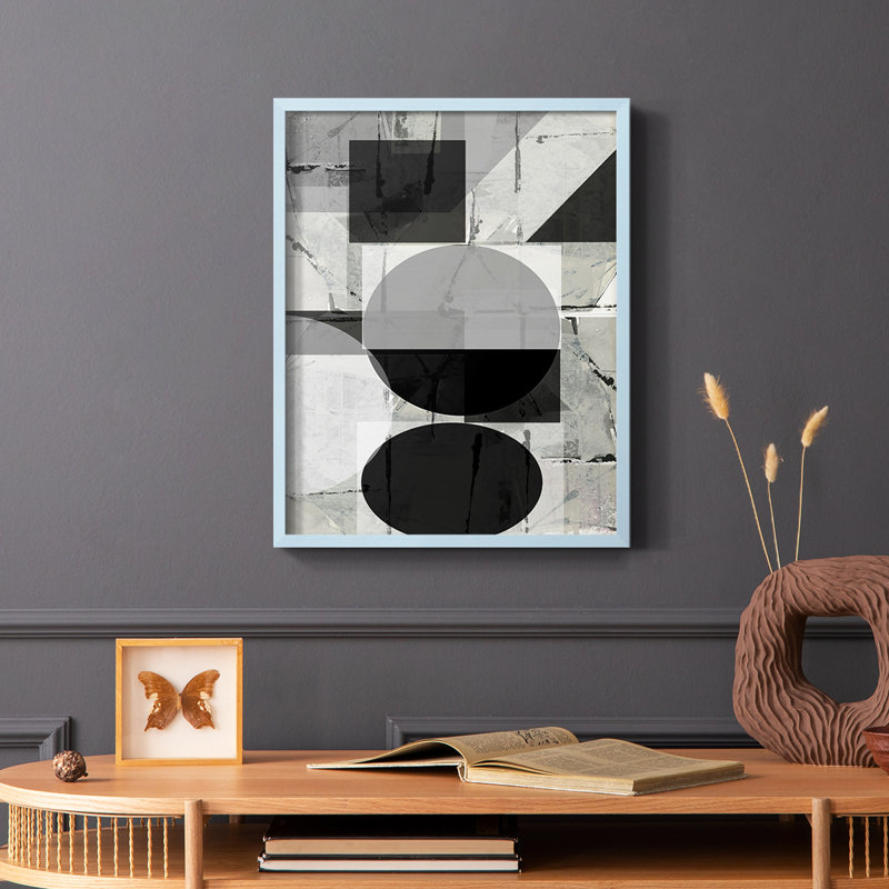 «Abstract Neutralité II», reproduction encadrée - bois massif, H 10 po x l 8 po, Bleu