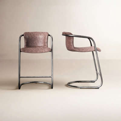 Higbee 29" Genuine Leather Bar Stool