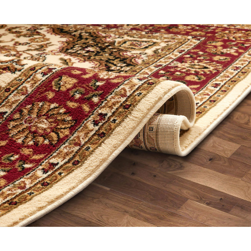 Belliere Medallion Kashan Ivory Traditional Rug, Runner 2'3" x 7'3"