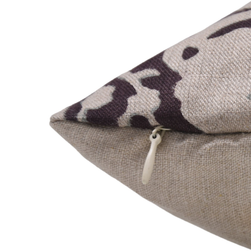 Housses de coussin en lin pur à motif de Fab Fabine (Zicron, brun chocolat), H 36 po x l 14 po