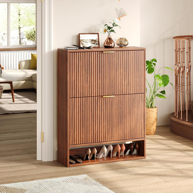 Walnut Shoe Storage Cabinet