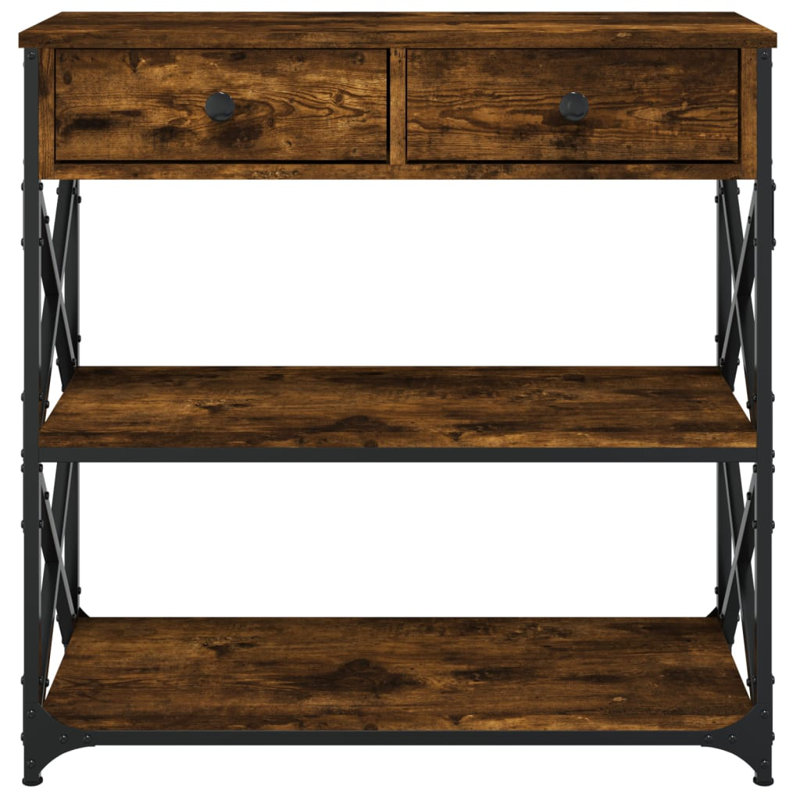 Console Table, 75cm H x 75cm W x 28cm D, Smoked Oak