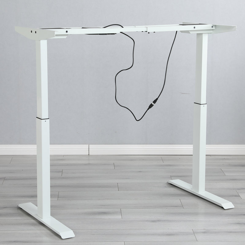 Jey Dual Motor Electric Height Adjustable Standing Desk Frame, White