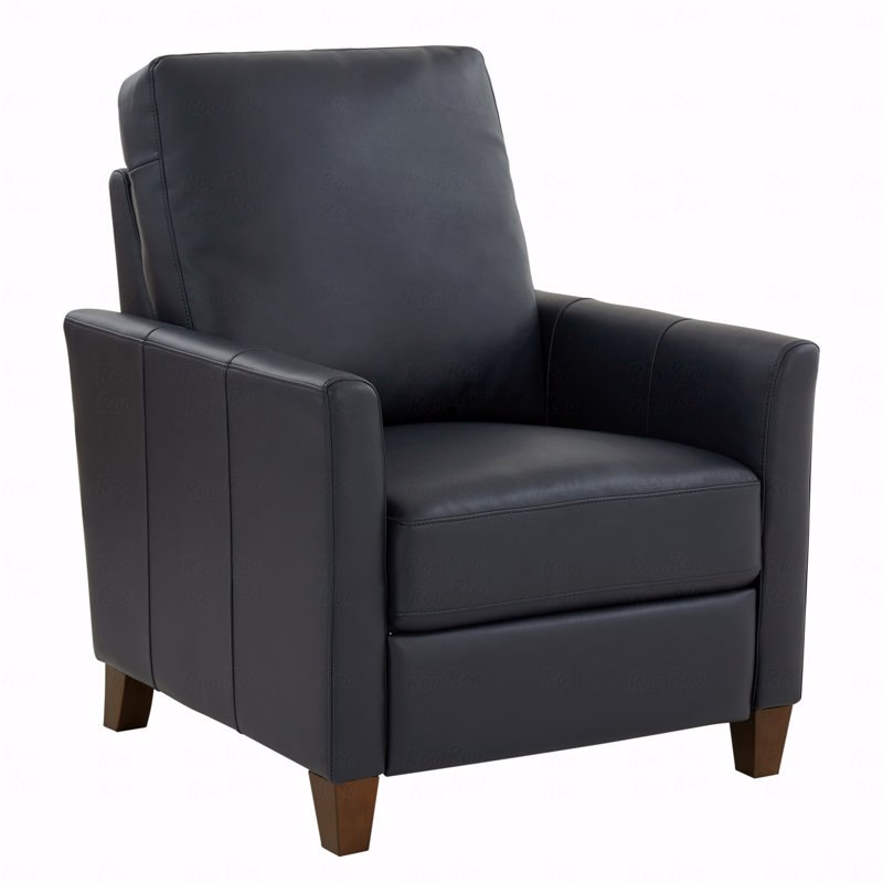 Midnight Blue Faux Leather Modern With Recliner Function, Blue