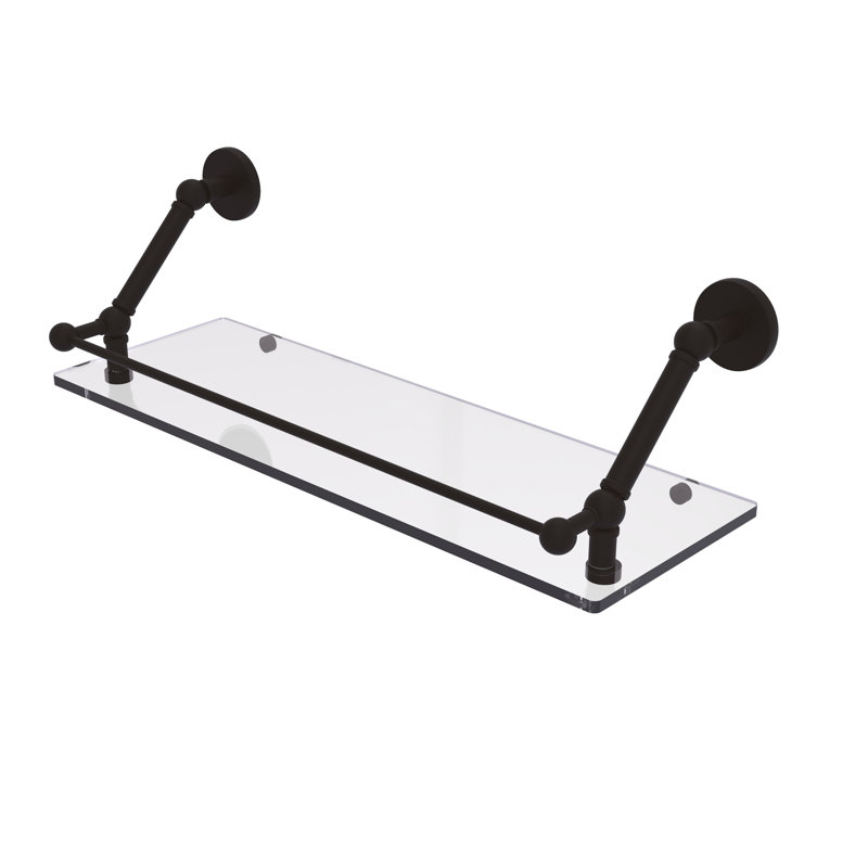 Tablette flottante Dalston avec barre de galerie, Bronze huilé, H 8 po x l 24 po x P 8,6 po