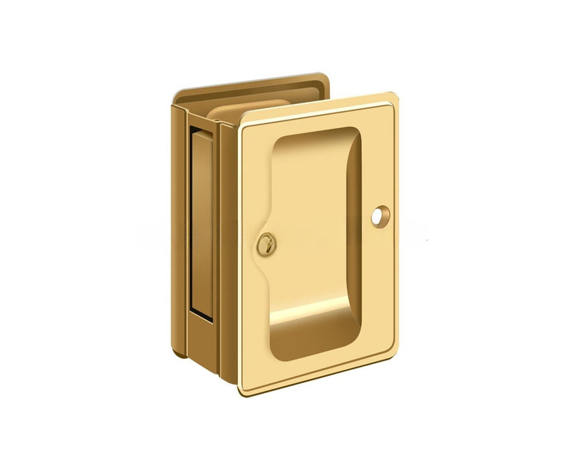 Serrure de poche Deltana SDPA325CR003 HD, réglable, passage 3-1 / 4 "x 2-1 / 4 en laiton poli PVD