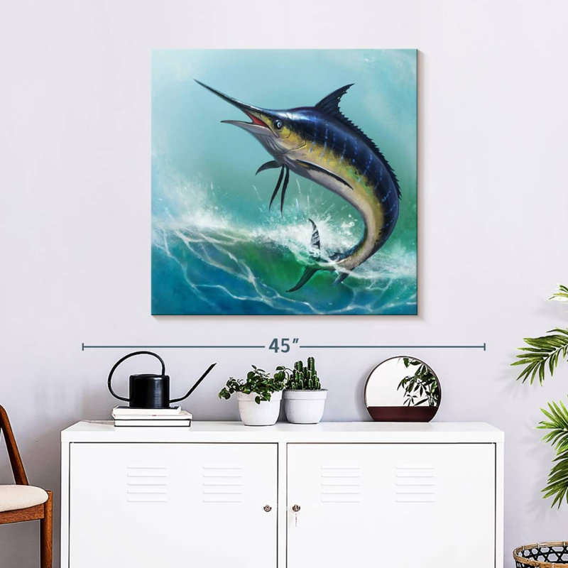Crowle Blue Marlin, peinture, H 30 po x l 30 po