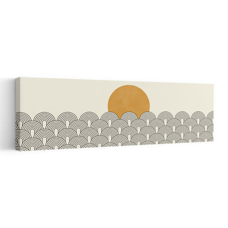 Golden Sun Waves by Vitor Costa - Wrapped Canvas Panoramic Print, 40.64 cm H x 121.92 cm W