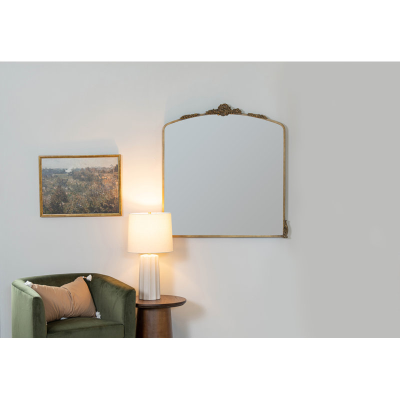 Aticus Metal Arch Mirror, 39" x 37.75", Antique Bronze