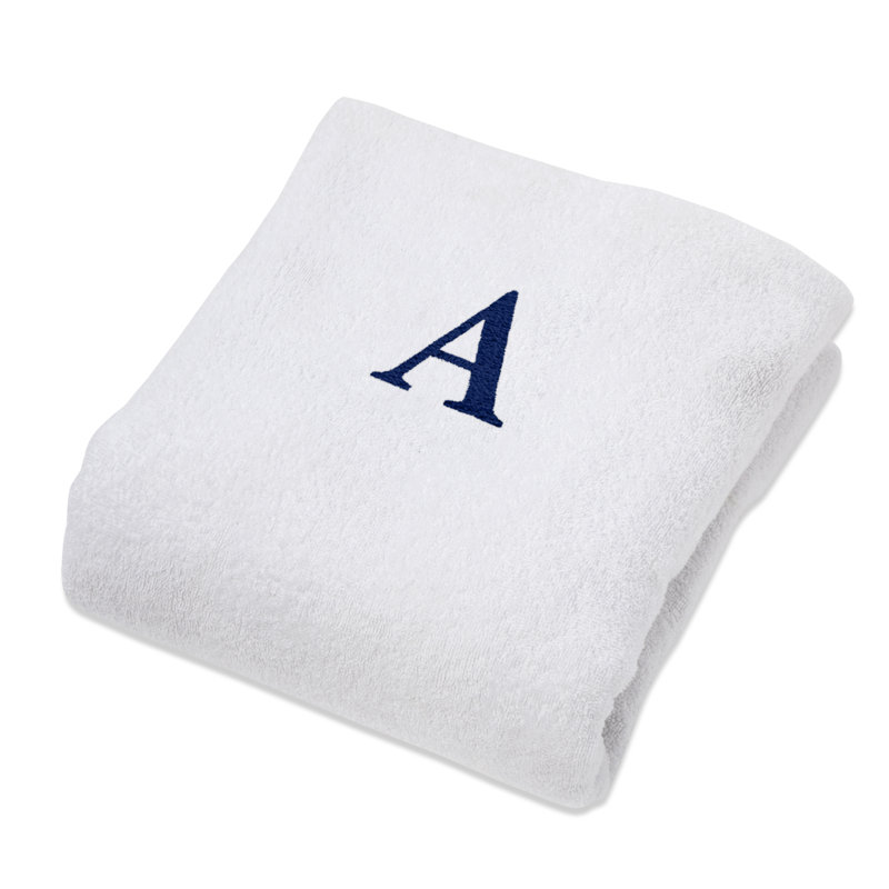 100% Combed Cotton Terry Monogrammed Patio Chaise Lounge Chair Cover, A