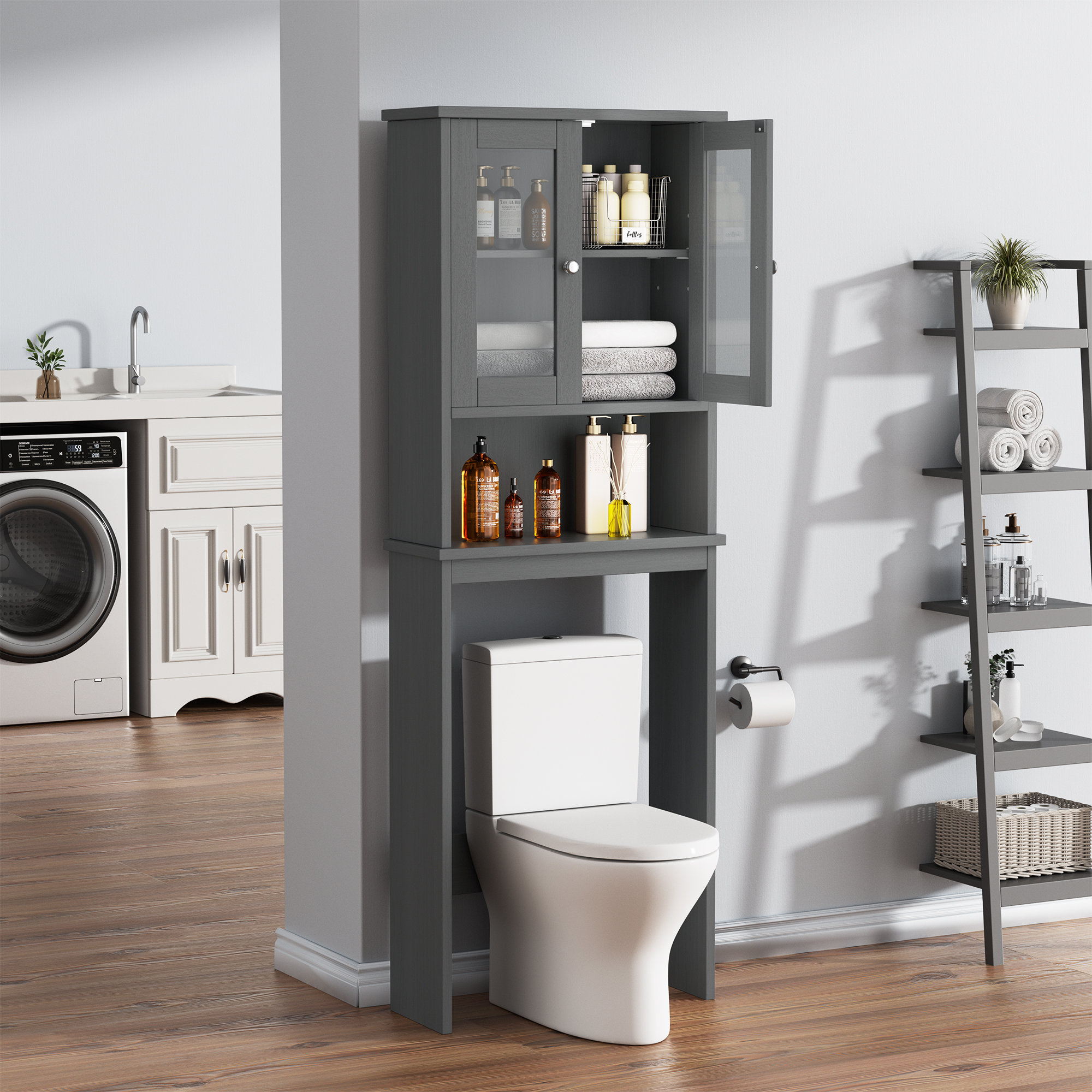 Ebern Designs Bellavance Freestanding Over the Toilet Storage & Reviews | Wayfair