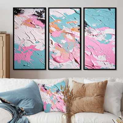 «Sweet Pink Pastel Dreams», ensemble d'art mural abstrait