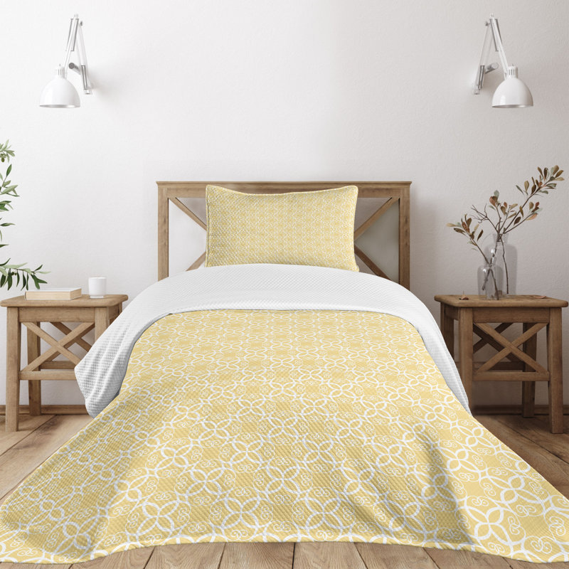 Twin White Quilted Bedspread Set with Pillow Sham