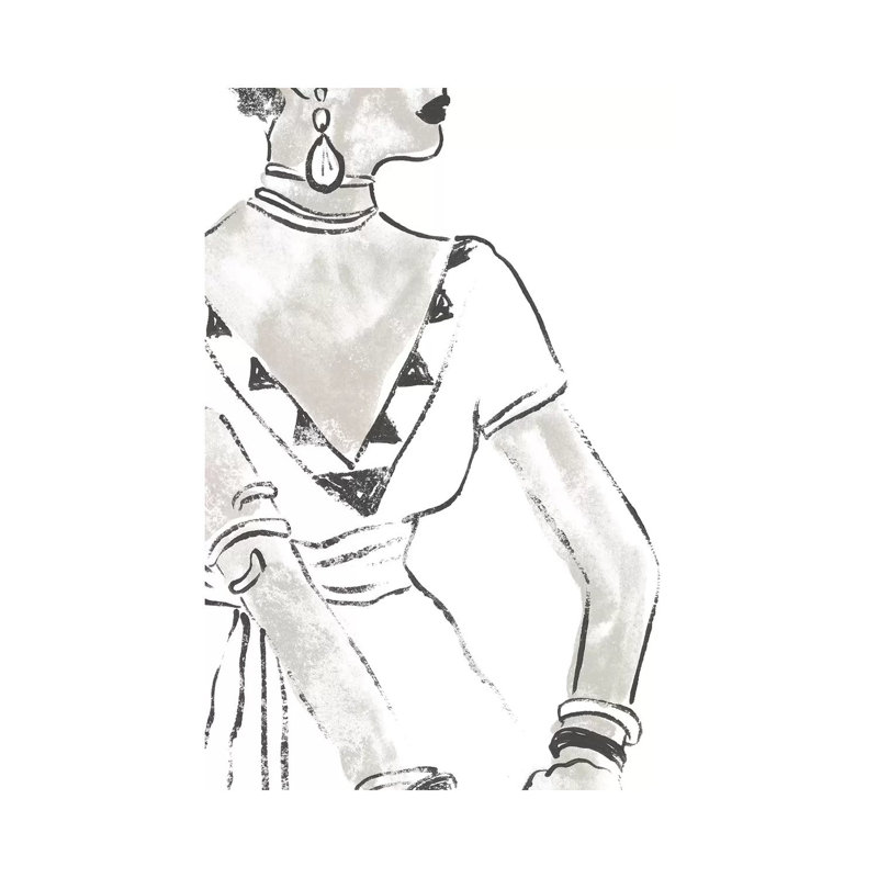 Fashion Plate Power III by June Erica Vess - Wrapped Canvas Gallery-Wrapped Canvas Giclée, 20.32 cm H x 30.48 cm W