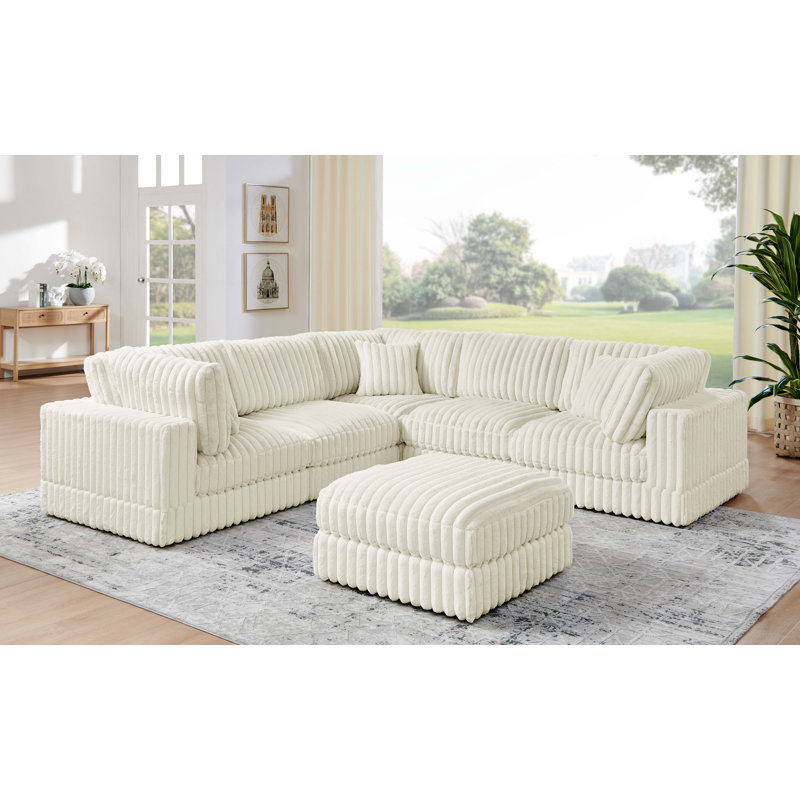 Cloud Haven Modular Sectional, Cream Corduroy