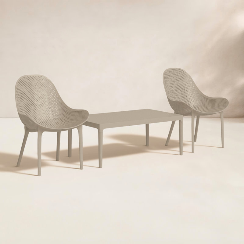 Farrah 2 - Person Patio Conversation Set, Taupe