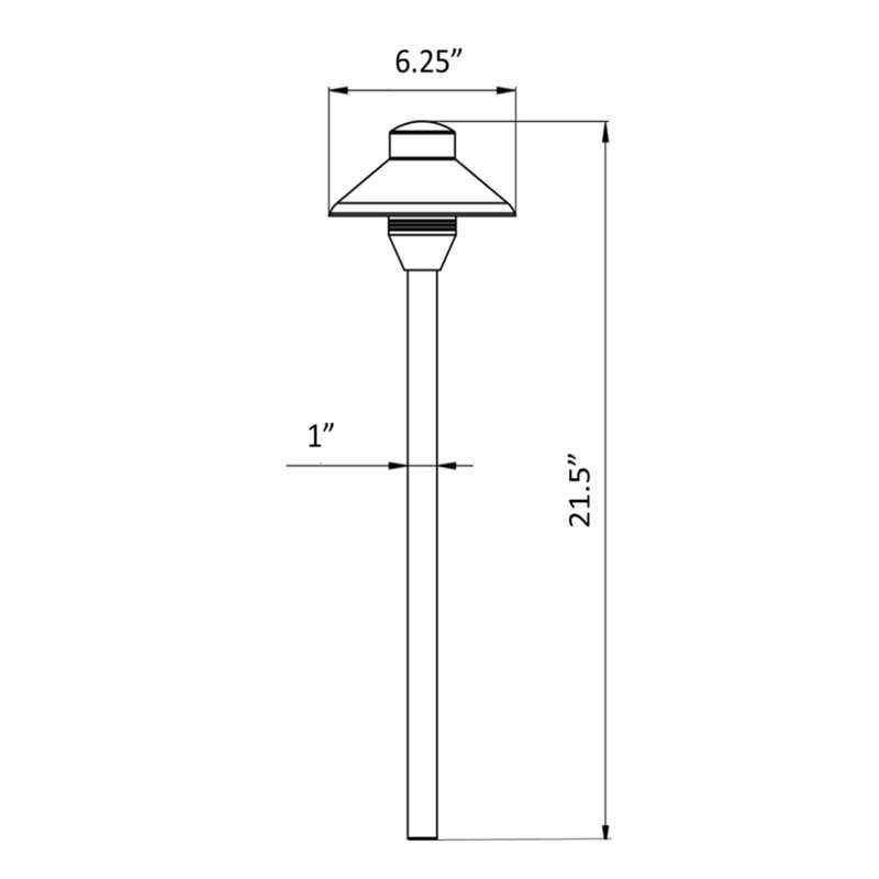 Natural Copper LED Pathway Light with Brass Finish