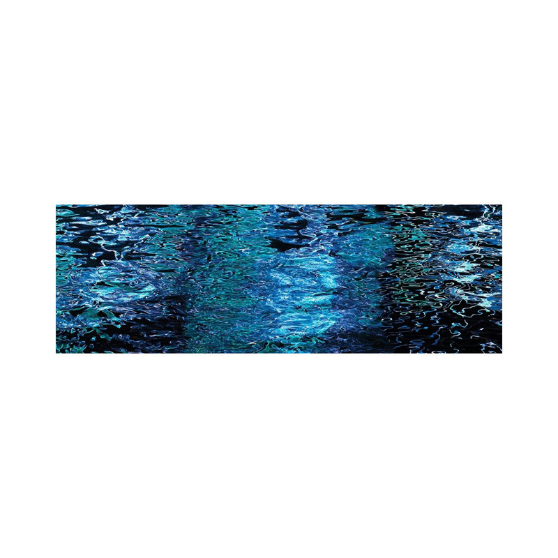 Reflections In Water Surface At Night - Wrapped Canvas Panoramic Print, 30.48cm H x 91.44cm W x 1.91cm D