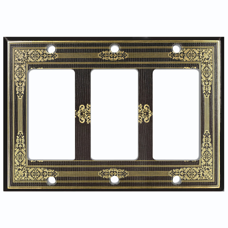 Patterned 3 - Gang Toggle Light Switch Standard Wall Plate