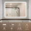 Miroir de salle de bain intelligent avec musique, désembuage et commandes tactiles-192665988