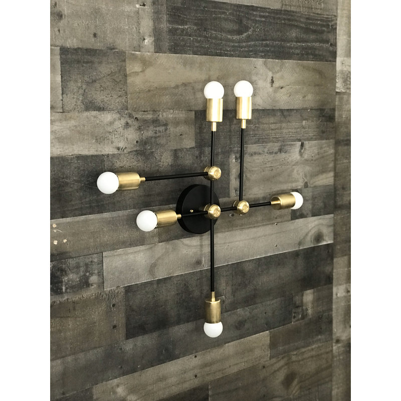 Braecona 6 - Light Dimmable Vanity Light, Brass Black