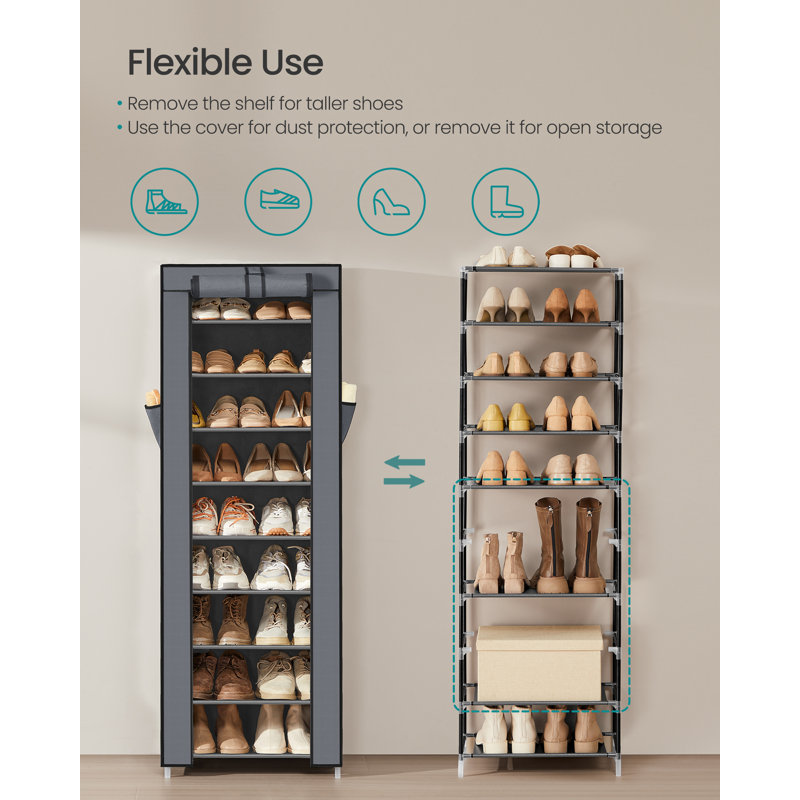 20 Pair Shoe Rack, Grey