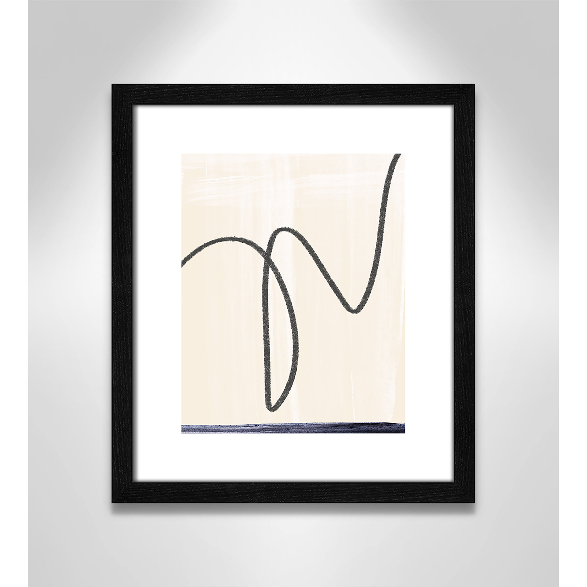 'Departured I' - Picture Frame Painting Print on Paper, 15" H x 13" W x 0.75" D, Black Framed Paper