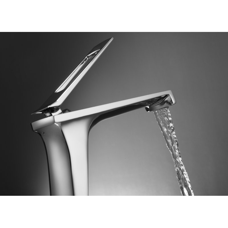 Robinet de salle de bain monotrou contemporain FARANDOLE, Chrome poli