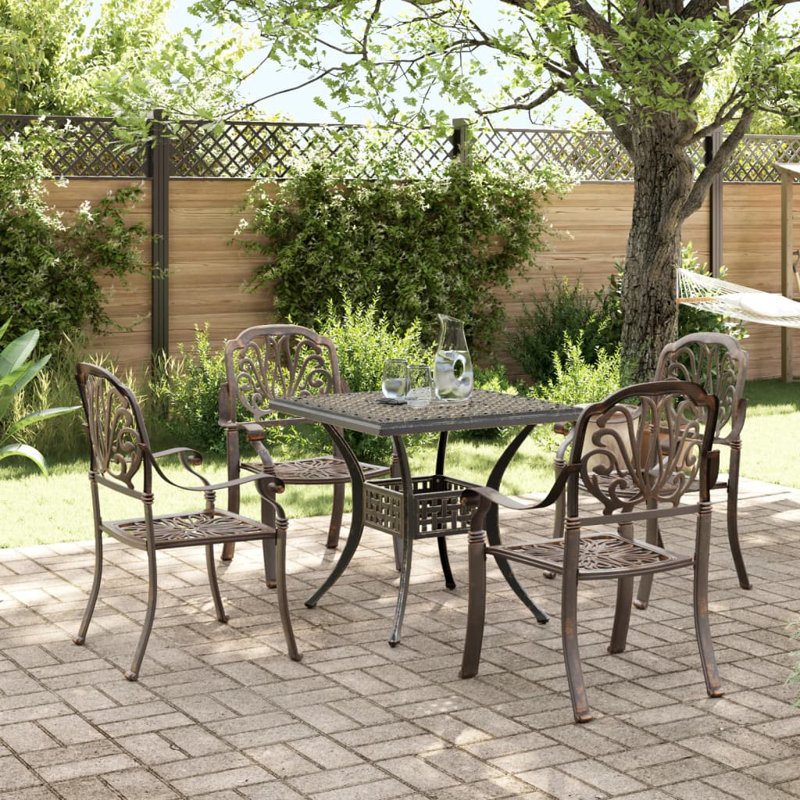 Hydeville 4 - Person Patio Dining Set with Square Table, Bronzes, Black