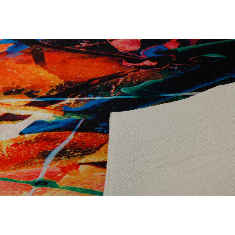 Tapis tissé élégant (4 x 6 pi), 100% polyester, d'une hauteur de poils de 0,4 po | Antibactérien, antidérapant sous la surface | Lavable à la machine, impression numérique 3D | Parfait pour le salon, la chambre à coucher et la décoration intérieure