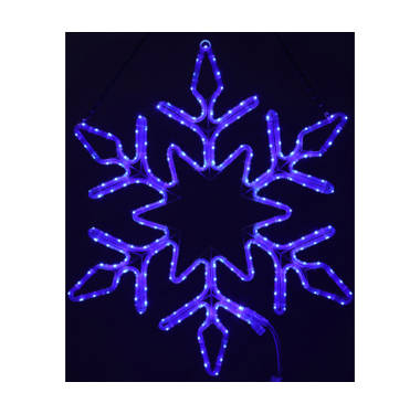 Neo-neon Christmas Rope Snowflake with Twinkle, Blue The Holiday Aisle