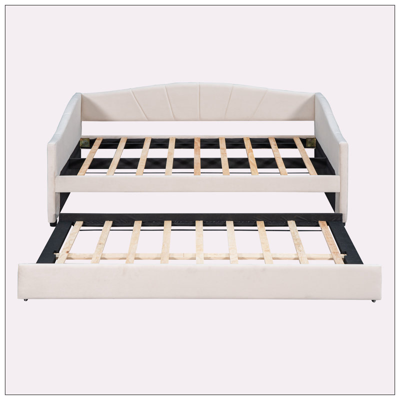 Daybed With Trundle, Beige