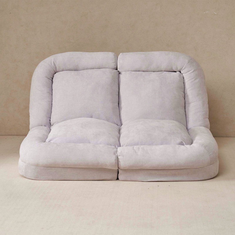 Convertible Fold-Out Double Sofa Bed, White