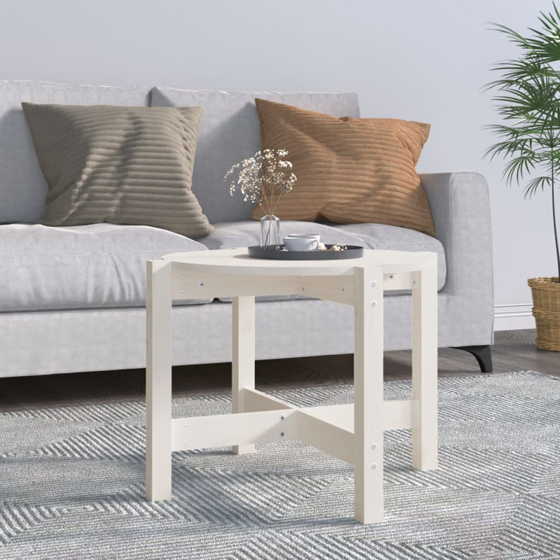 Wrigley Solid Wood Four Leg Coffee Table, 45cm H x 62.5cm W x 62.5cm D, White