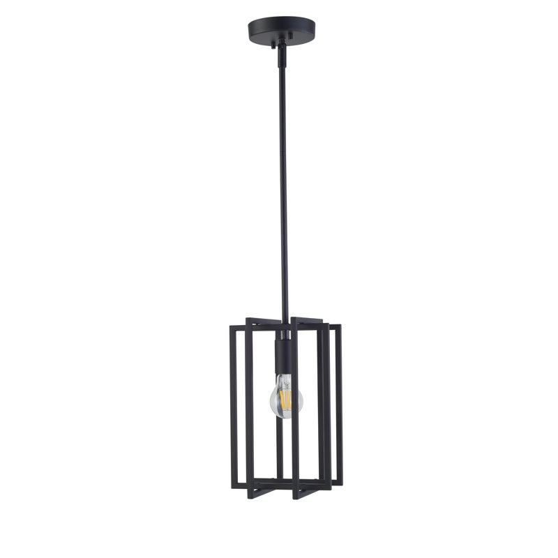 Luminaire suspendu simple à 1 lumière Kealan, Noir