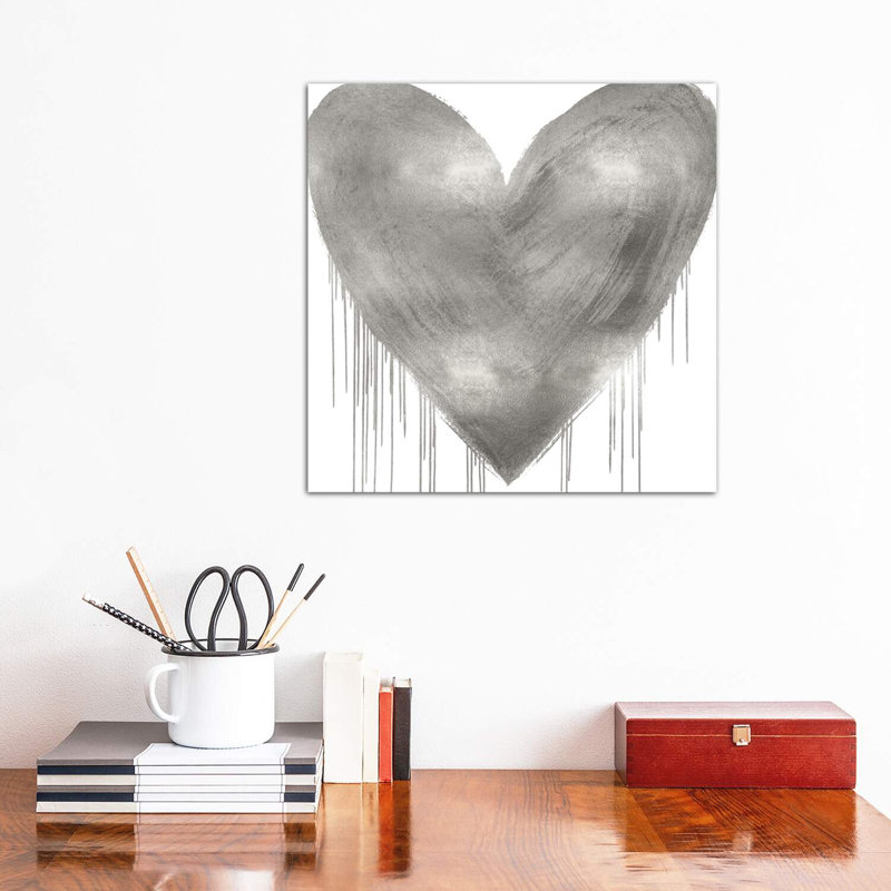Big Hearted Silver by Lindsay Rodgers - Wrapped Canvas Print, 45.72 cm H x 45.72 cm W x 3.175 cm D