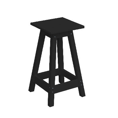  Tabouret de comptoir en poly composite, noir