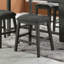 Tabouret de comptoir rembourré en tissu de lin, gris foncé (ensemble de 2)