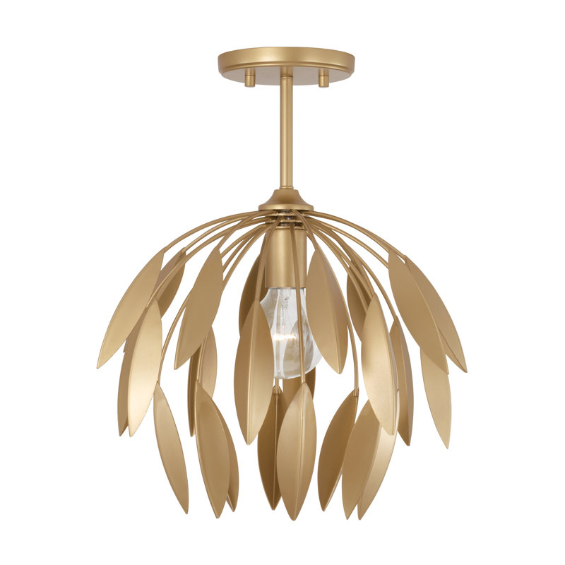 Luminaire suspendu 1 lumière, Or, H 63 po x l 14 po x P 14 po